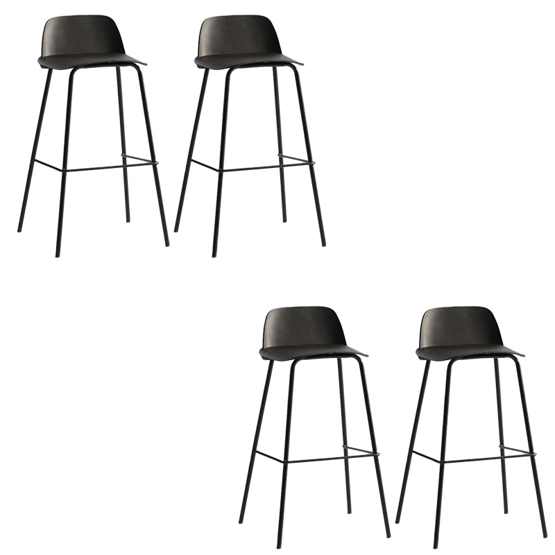 Low Back Dining Stools Armless Plastic Bar Stools with Footrest
