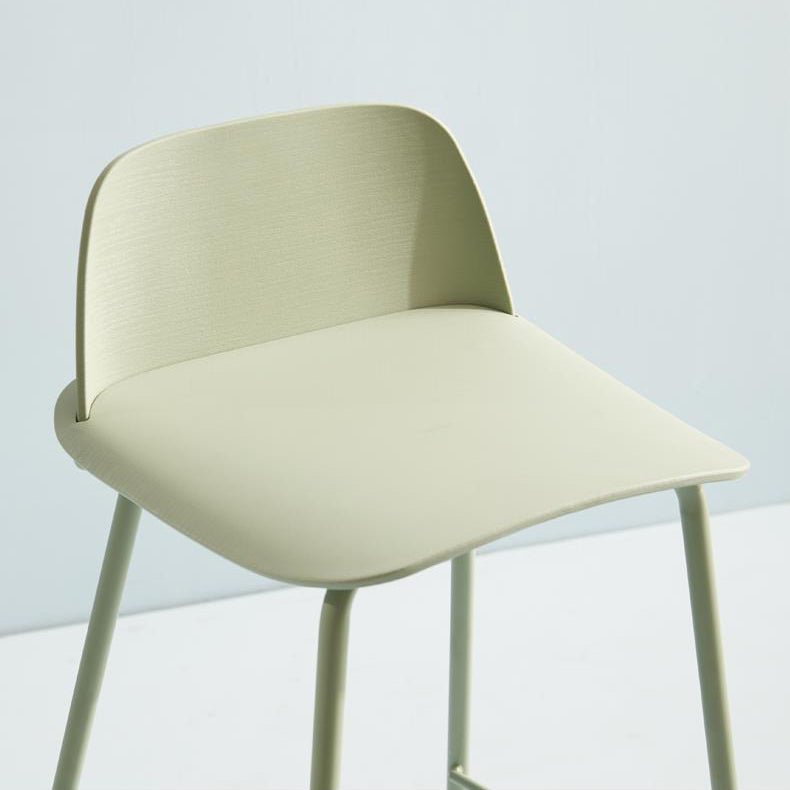 Low Back Dining Stools Armless Plastic Bar Stools with Footrest