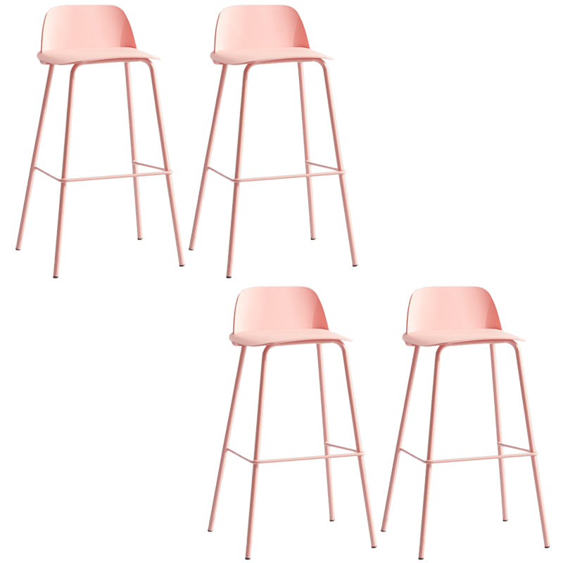 Low Back Dining Stools Armless Plastic Bar Stools with Footrest