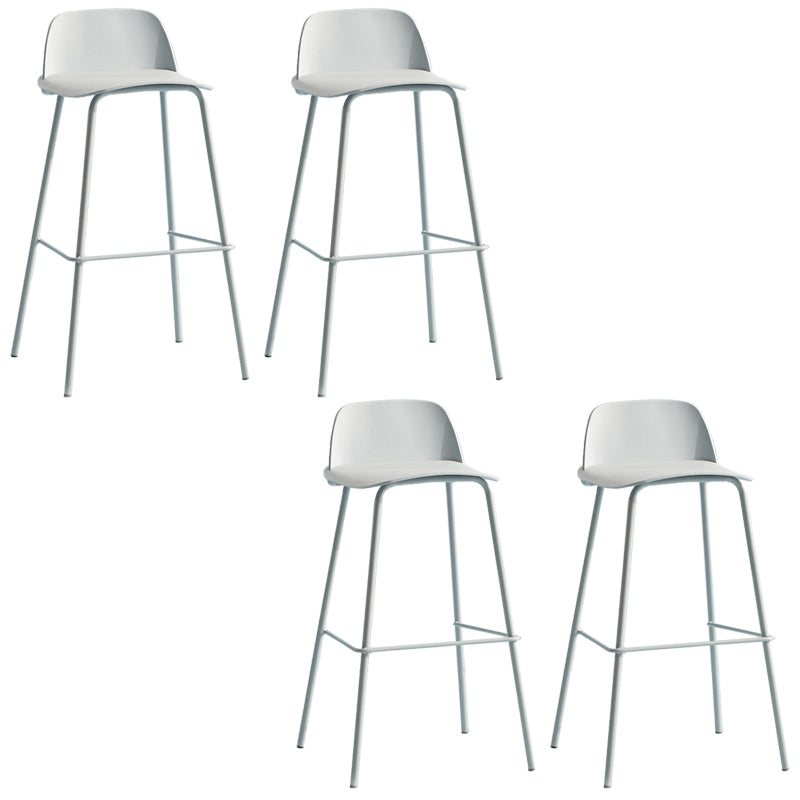 Low Back Dining Stools Armless Plastic Bar Stools with Footrest