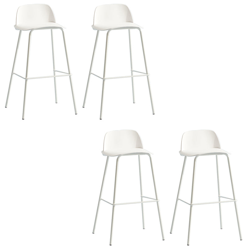 Low Back Dining Stools Armless Plastic Bar Stools with Footrest