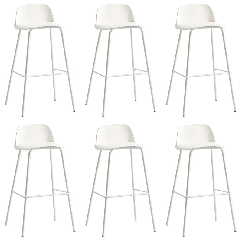Low Back Dining Stools Armless Plastic Bar Stools with Footrest
