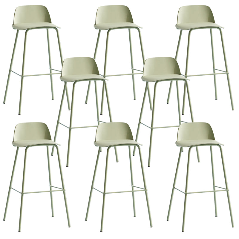 Low Back Dining Stools Armless Plastic Bar Stools with Footrest