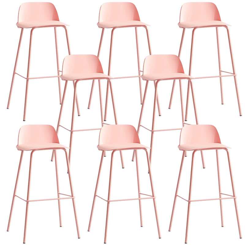 Low Back Dining Stools Armless Plastic Bar Stools with Footrest