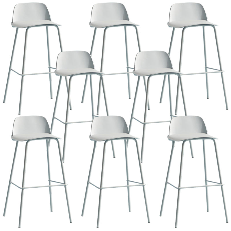 Low Back Dining Stools Armless Plastic Bar Stools with Footrest