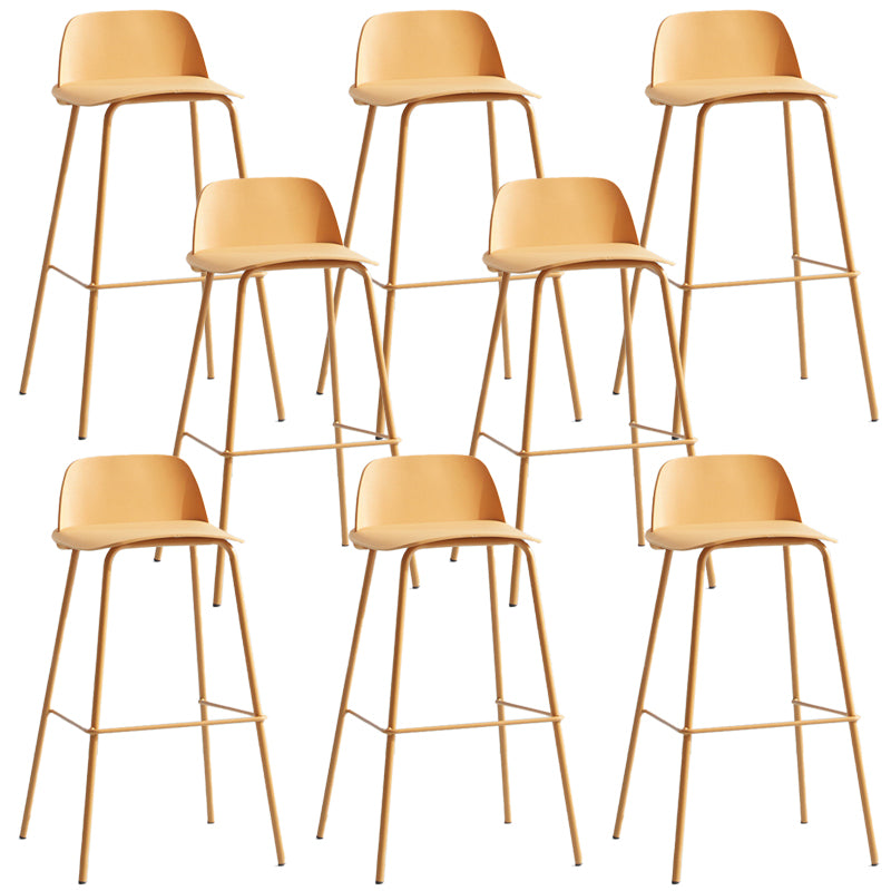Low Back Dining Stools Armless Plastic Bar Stools with Footrest
