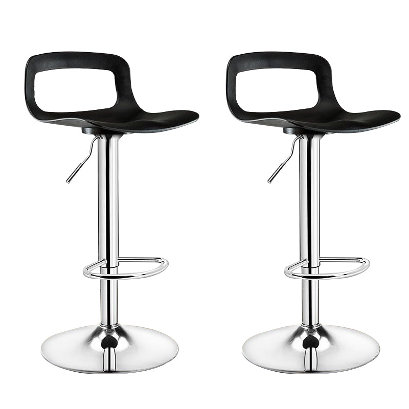 Plastic Low Back Barstools Adjustable Height Bar Stools with Metal Base