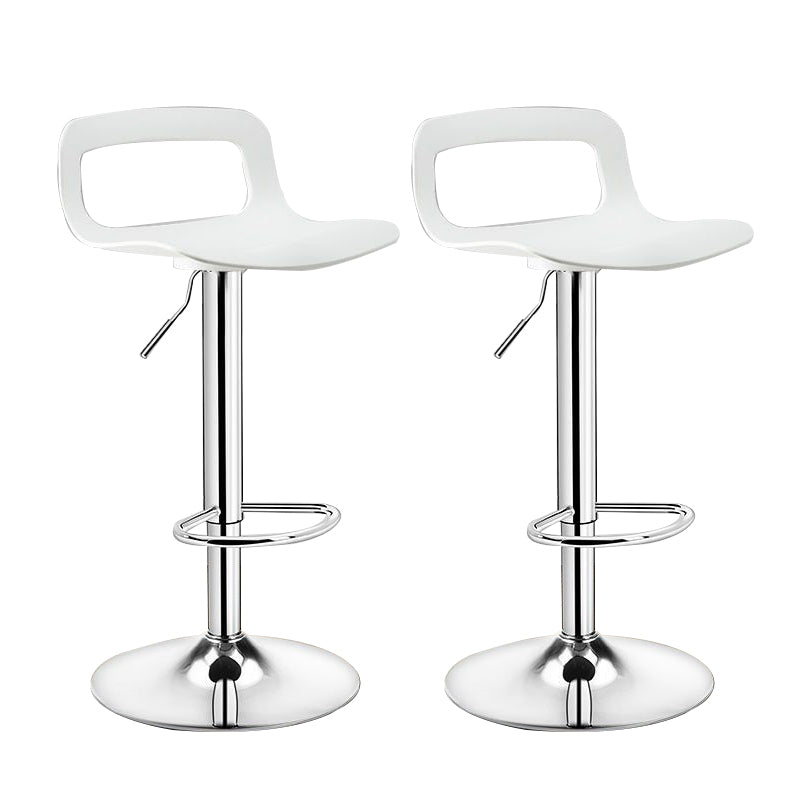 Plastic Low Back Barstools Adjustable Height Bar Stools with Metal Base