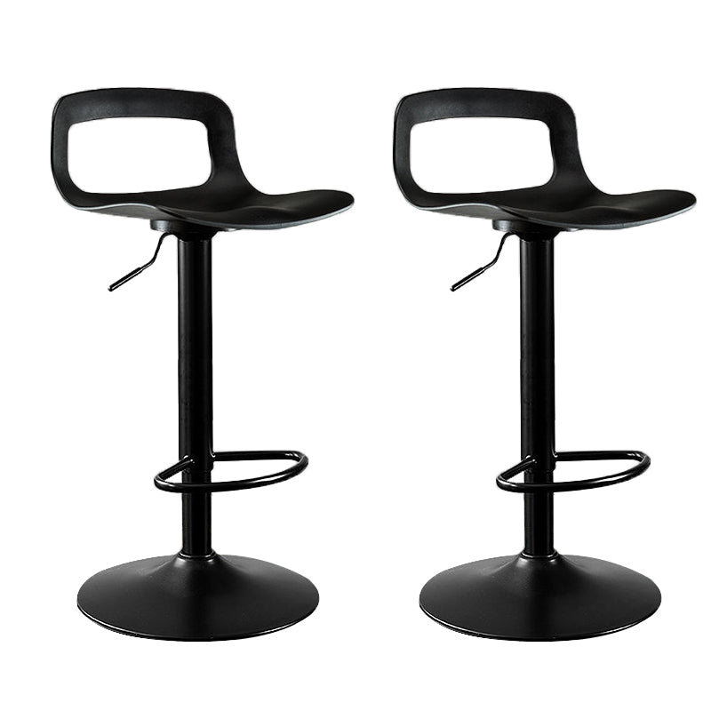 Plastic Low Back Barstools Adjustable Height Bar Stools with Metal Base