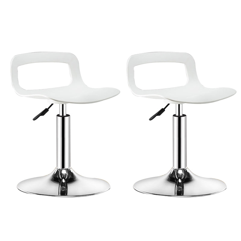 Plastic Low Back Barstools Adjustable Height Bar Stools with Metal Base