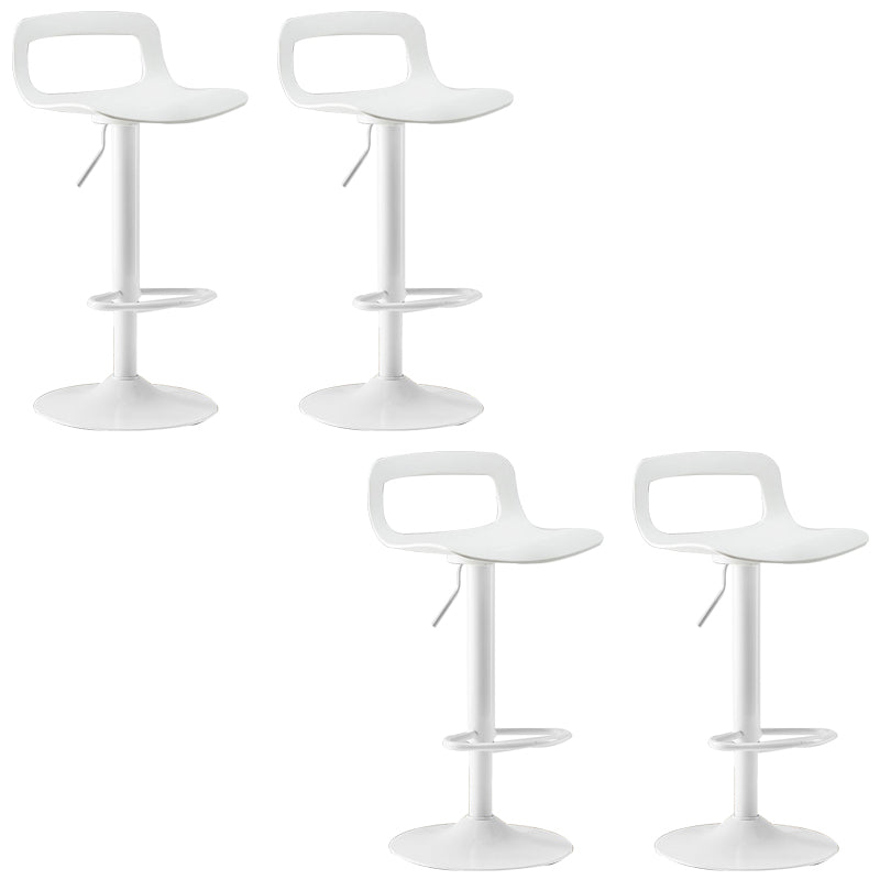 Plastic Low Back Barstools Adjustable Height Bar Stools with Metal Base
