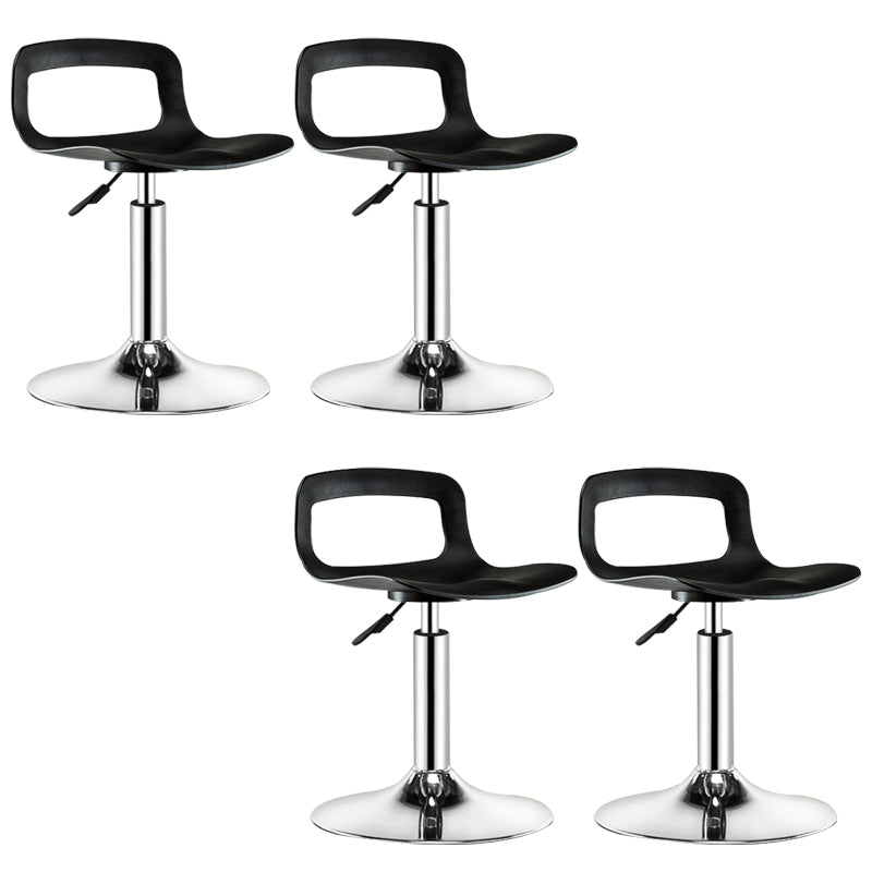 Plastic Low Back Barstools Adjustable Height Bar Stools with Metal Base