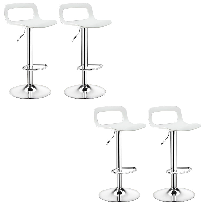 Plastic Low Back Barstools Adjustable Height Bar Stools with Metal Base