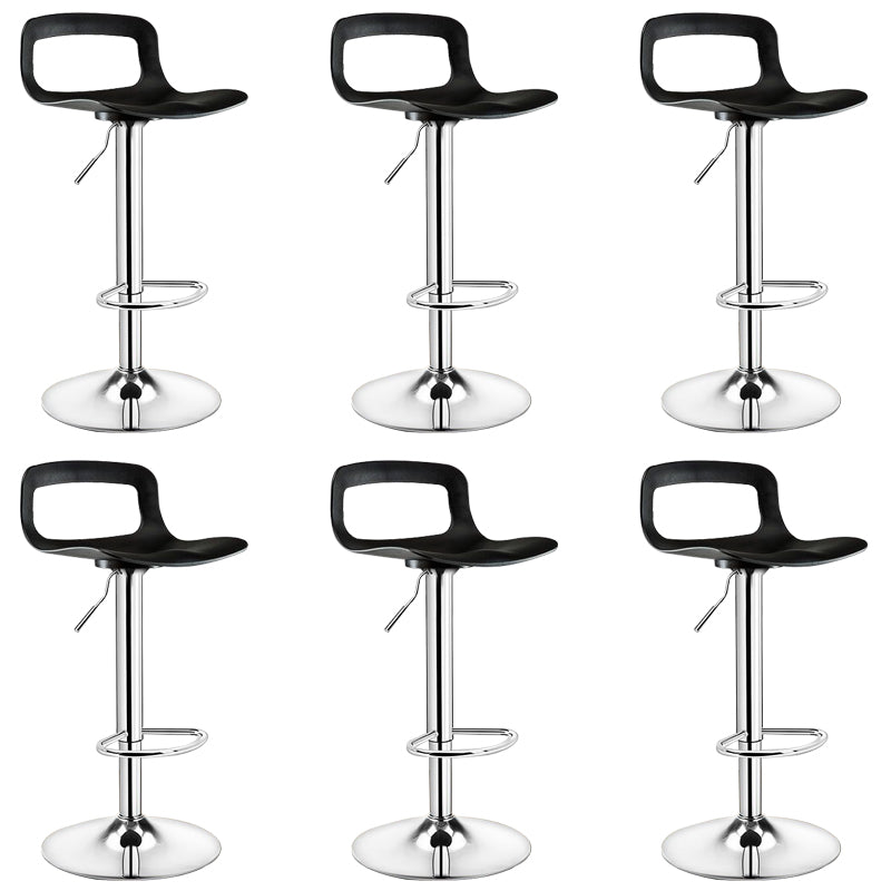 Plastic Low Back Barstools Adjustable Height Bar Stools with Metal Base