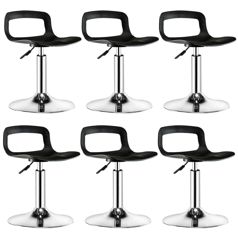 Plastic Low Back Barstools Adjustable Height Bar Stools with Metal Base