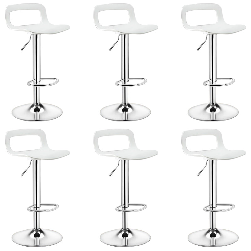 Plastic Low Back Barstools Adjustable Height Bar Stools with Metal Base