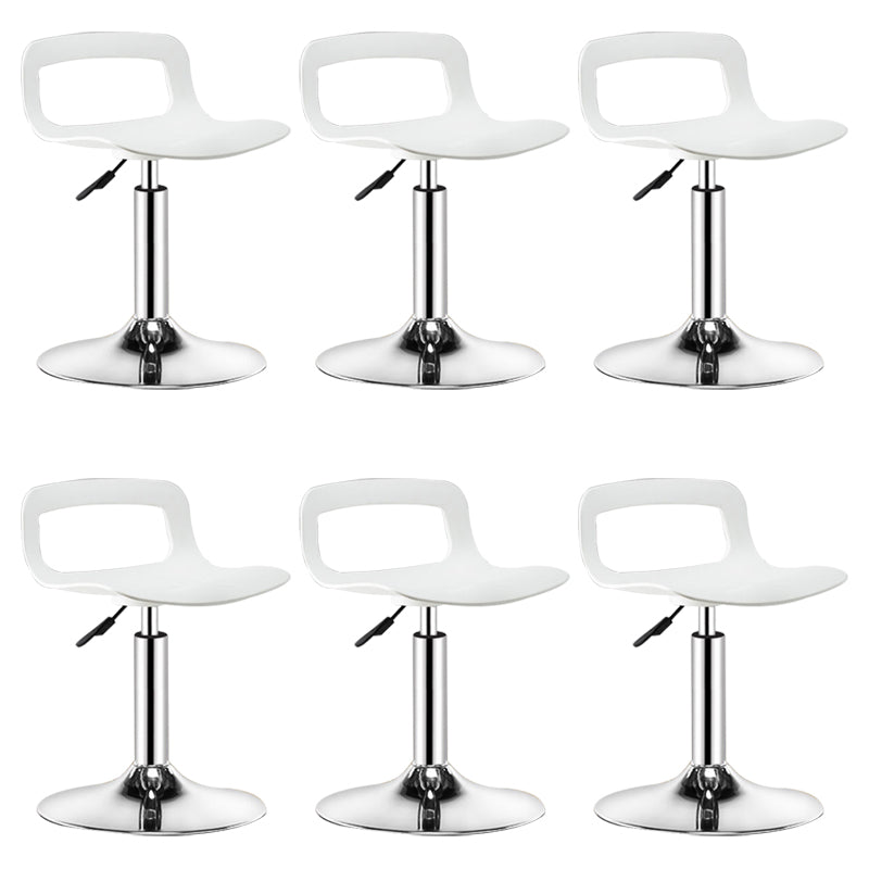 Plastic Low Back Barstools Adjustable Height Bar Stools with Metal Base