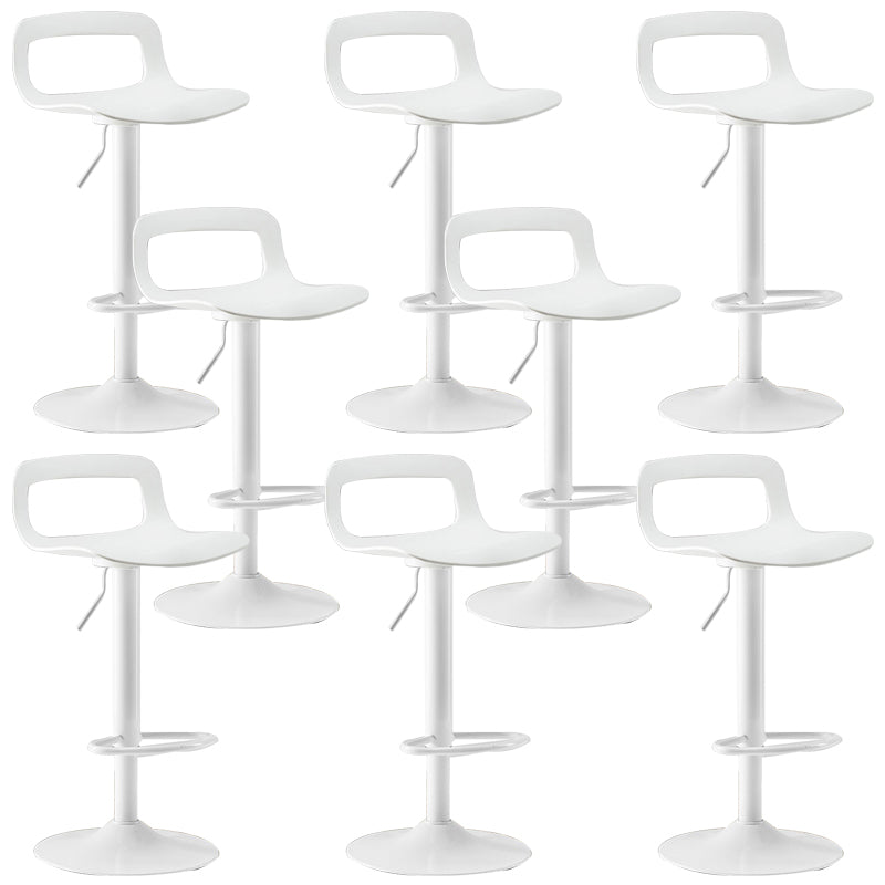 Plastic Low Back Barstools Adjustable Height Bar Stools with Metal Base