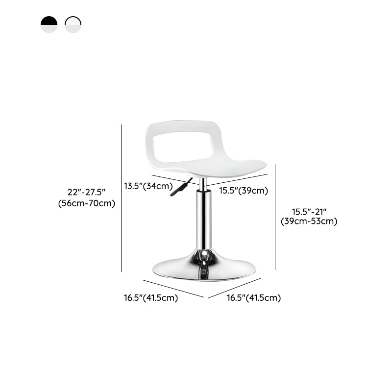 Plastic Low Back Barstools Adjustable Height Bar Stools with Metal Base