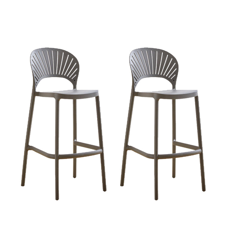 Low Back Plastic Dining Stools Armless Bar Stools with Footrest