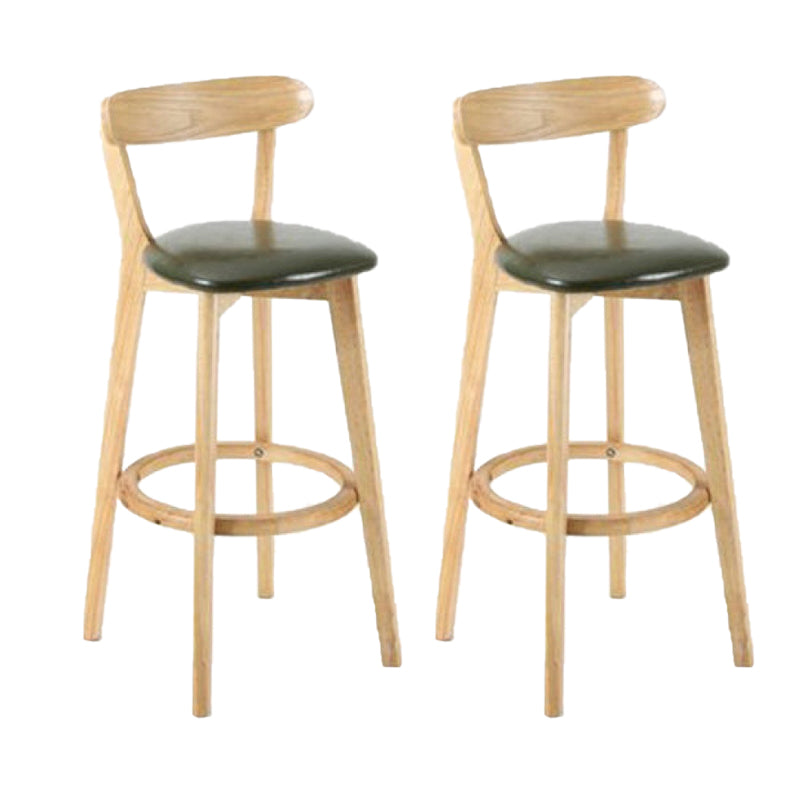 Industrial Armless Backrest Counter Stool Rubber Wood Bar Stool with Cushion for Cafe