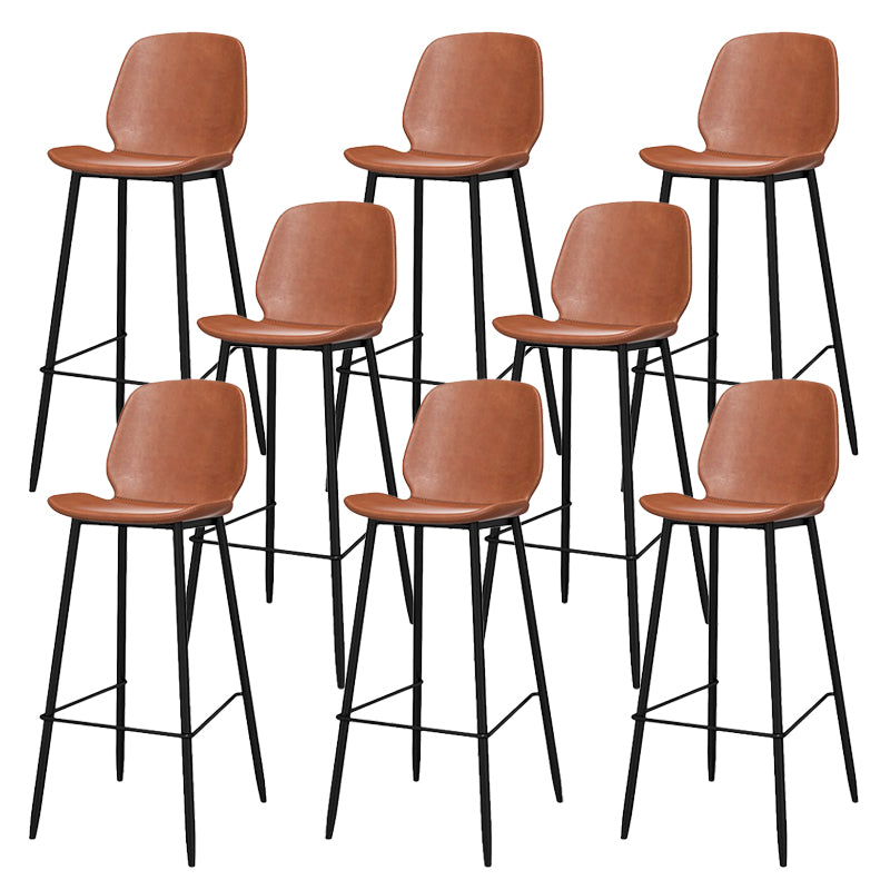 Modern Style Low Back Bar-stool Pu Leather Counter Bar Stool with Metal Legs for Home