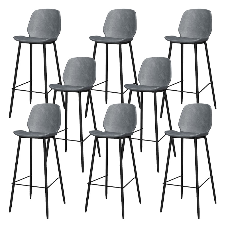 Modern Style Low Back Bar-stool Pu Leather Counter Bar Stool with Metal Legs for Home