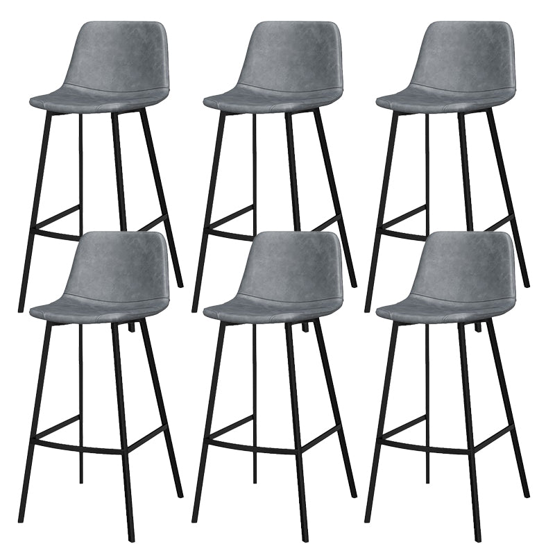 Modern Style Low Back Bar-stool Pu Leather Counter Bar Stool with Metal Legs for Home