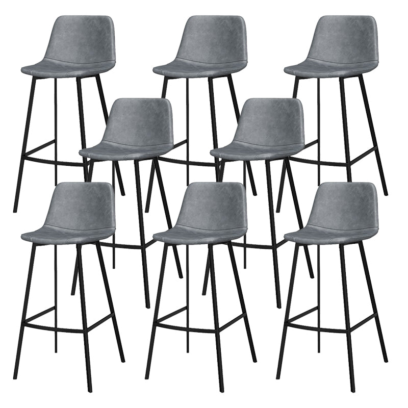 Modern Style Low Back Bar-stool Pu Leather Counter Bar Stool with Metal Legs for Home