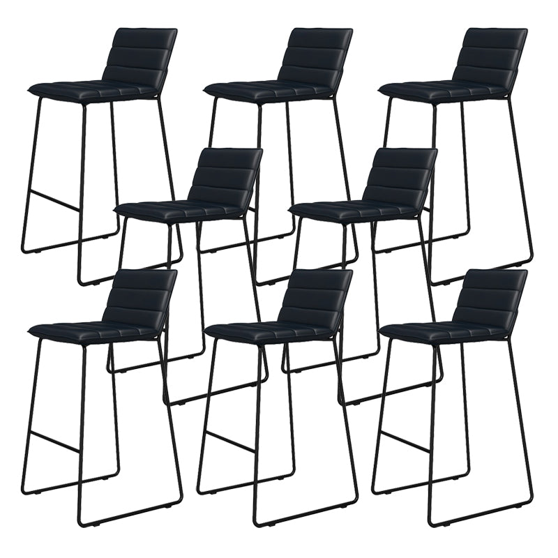 Modern Style Low Back Bar-stool Pu Leather Counter Bar Stool with Metal Legs for Home