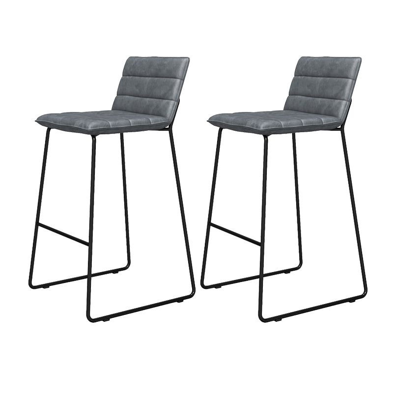 Modern Style Low Back Bar-stool Pu Leather Counter Bar Stool with Metal Legs for Home