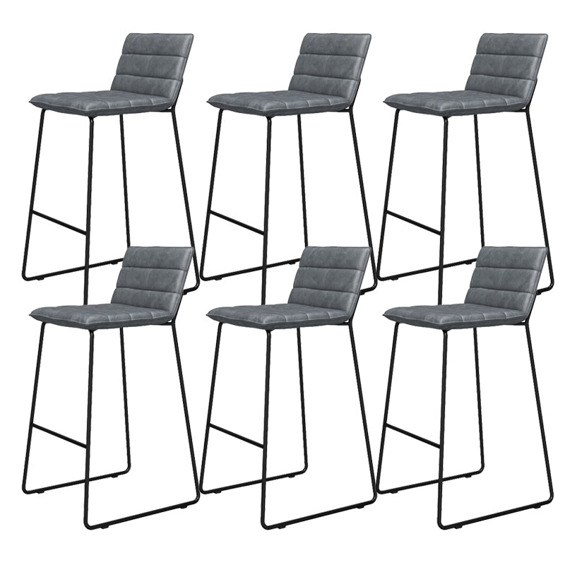 Modern Style Low Back Bar-stool Pu Leather Counter Bar Stool with Metal Legs for Home