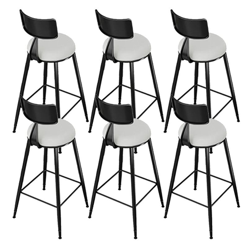 Modern Style Low Back Bar-stool Round Seat Counter Bar Stool with Metal Legs for Home