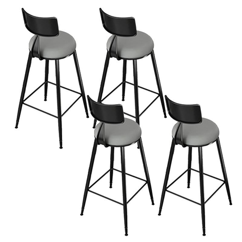 Modern Style Low Back Bar-stool Round Seat Counter Bar Stool with Metal Legs for Home
