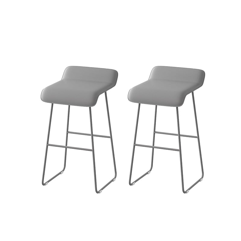 Modern Style Backless Bar-stool Pu Leather Counter Bar Stool with Metal Legs