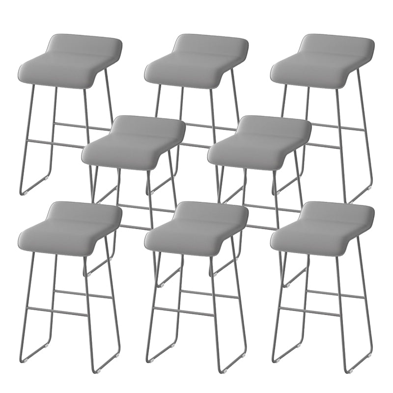 Modern Style Backless Bar-stool Pu Leather Counter Bar Stool with Metal Legs