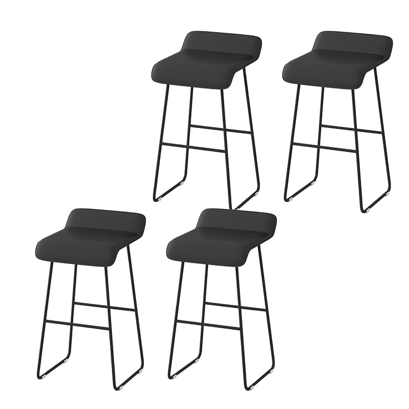 Modern Style Backless Bar-stool Pu Leather Counter Bar Stool with Metal Legs