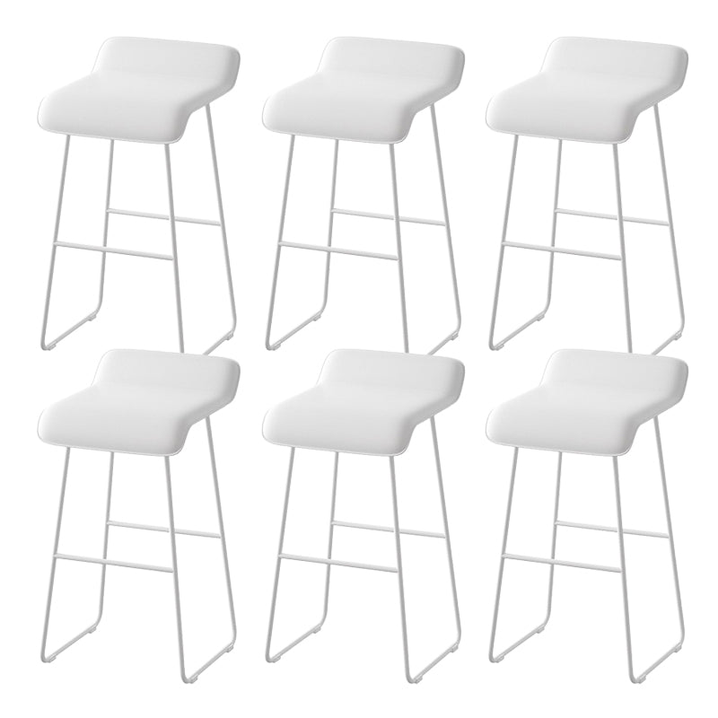 Modern Style Backless Bar-stool Pu Leather Counter Bar Stool with Metal Legs