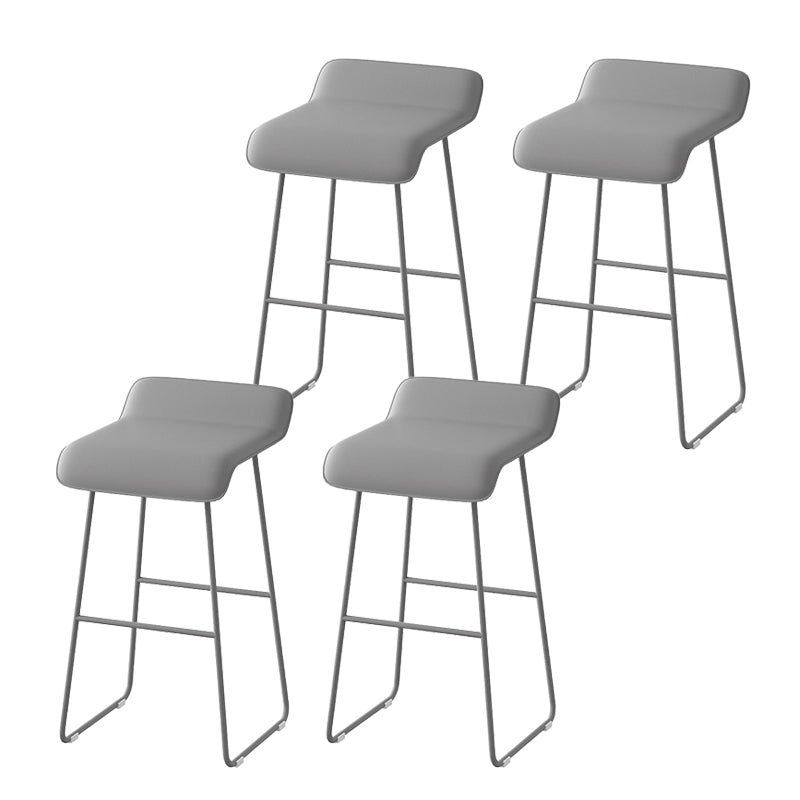 Modern Style Backless Barstool Pu Leather Counter Bar Stool with Metal Legs