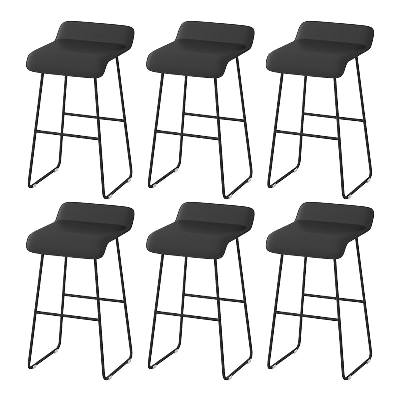 Modern Style Backless Barstool Pu Leather Counter Bar Stool with Metal Legs