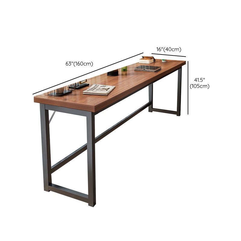 Industrial Style Bistro Bar Table Wooden Rectangle Metal Base Bar Table