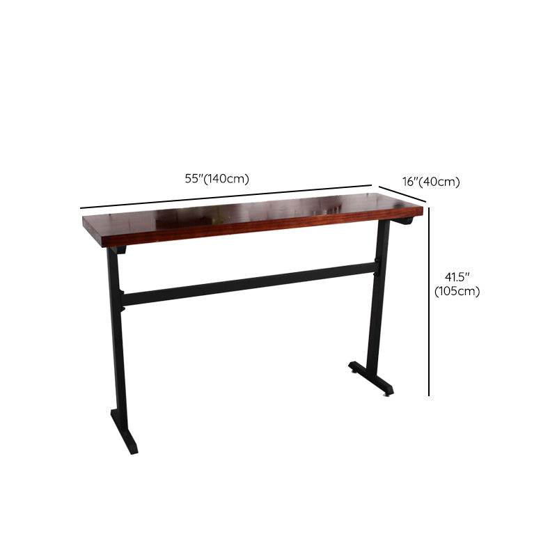 Industrial Solid Wood Bar Table Black Frame Dining Table for Bistro