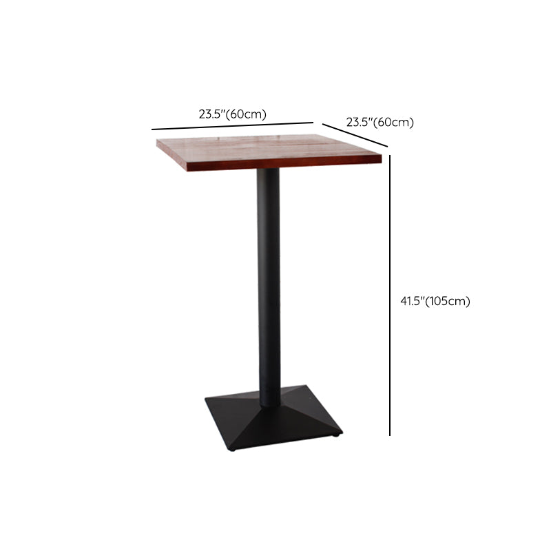 Industrial Solid Wood Bar Table Black Frame Dining Table for Bistro