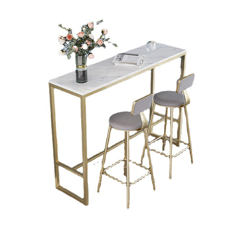 Glam Sintered Stone Bar Table Rectangle Dining Table for Kitchen