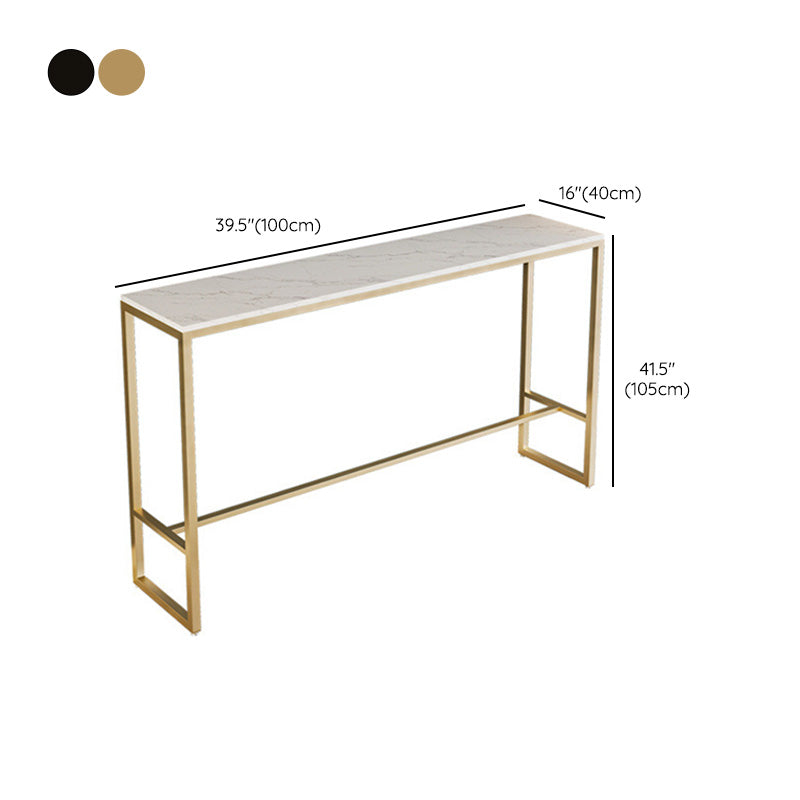 Glam Sintered Stone Bar Table Rectangle Dining Table for Kitchen