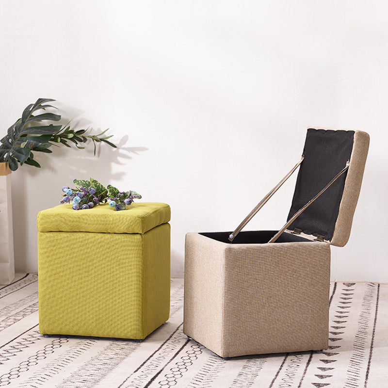Modern Style Ottoman Cotton Square Indoor Ottoman with Storage