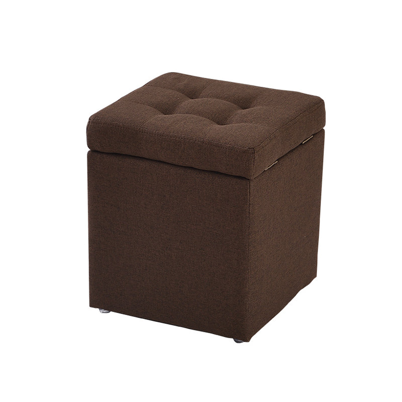 Modern Style Ottoman Cotton Square Indoor Ottoman with Storage
