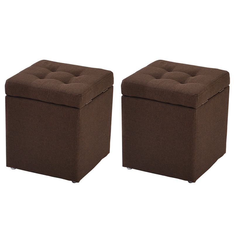 Modern Style Ottoman Cotton Square Indoor Ottoman with Storage
