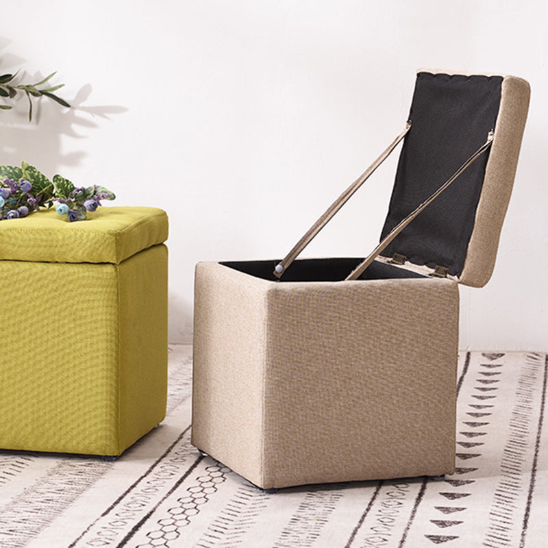 Modern Style Ottoman Cotton Square Indoor Ottoman with Storage
