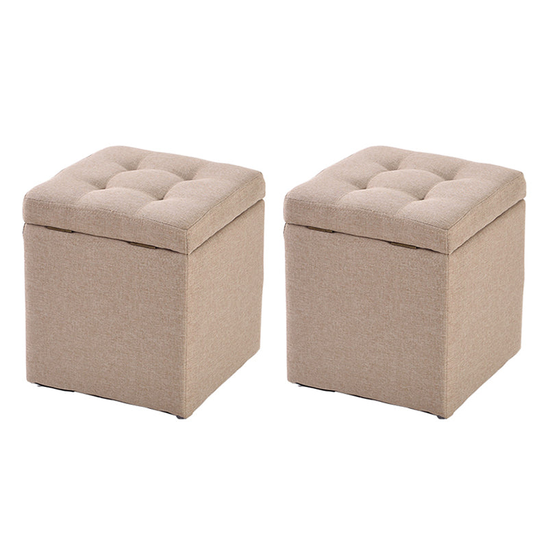 Modern Style Ottoman Cotton Square Indoor Ottoman with Storage